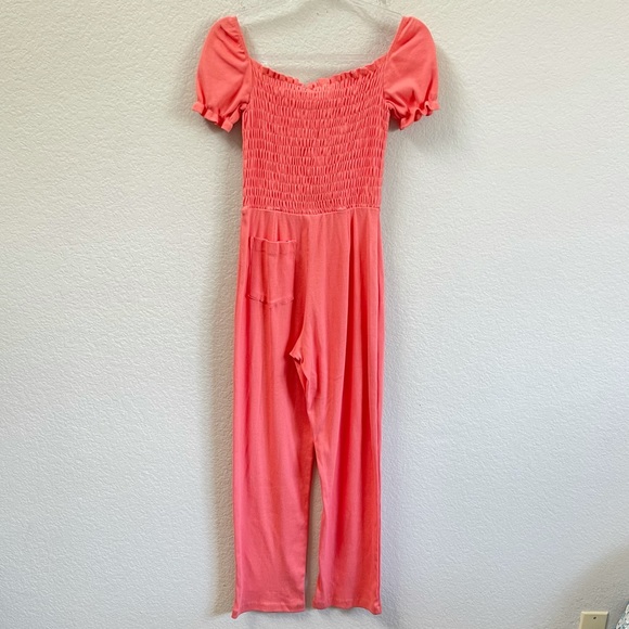 Lisa Says Gah Sophie Ribbed Jumpsuit Salmon - Picture 4 of 6
